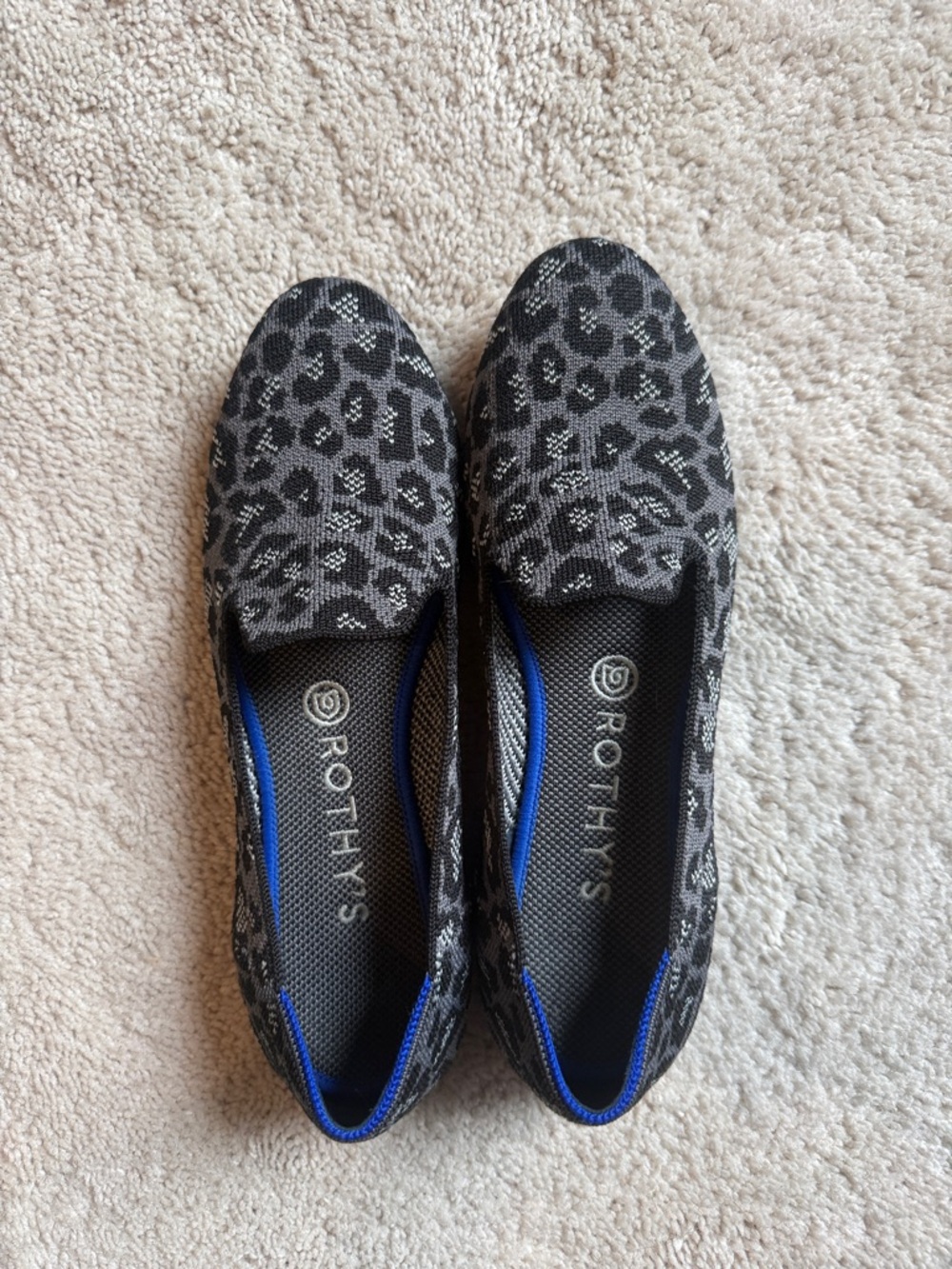 Rothy's Black and Gray Leopard Knit Slip-On Flats - Nordstrom Exclusive